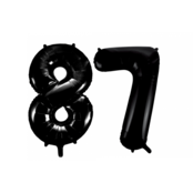 Folieballon 87 jaar zwart 86cm