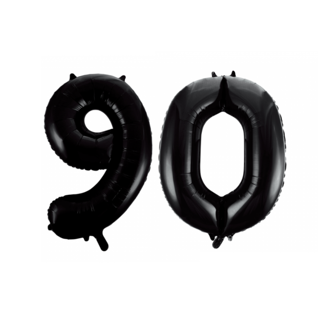 Folieballon 90 jaar zwart 86cm