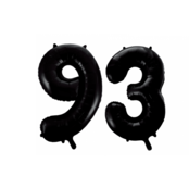 Folieballon 93 jaar zwart 86cm