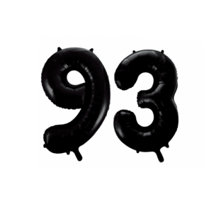 Folieballon 93 jaar zwart 86cm