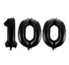 Folieballon 100 jaar zwart 86cm