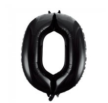 Folieballon cijfer 0 zwart 41cm