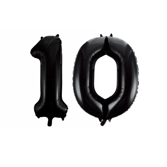 Folieballon 10 jaar zwart 41cm