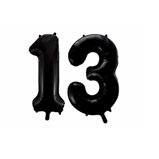 Folieballon 13 jaar zwart 41cm