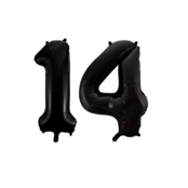 Folieballon 14 jaar zwart 41cm