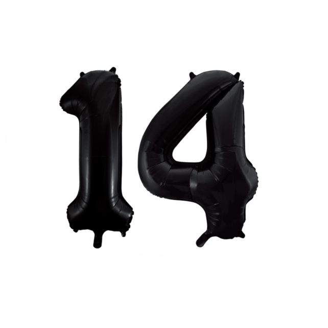 Folieballon 14 jaar zwart 41cm