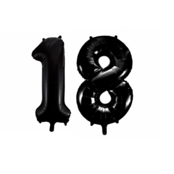 Folieballon 18 jaar zwart 41cm