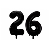 Folieballon 26 jaar zwart 41cm