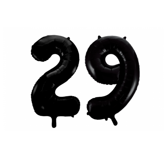 Folieballon 29 jaar zwart 41cm