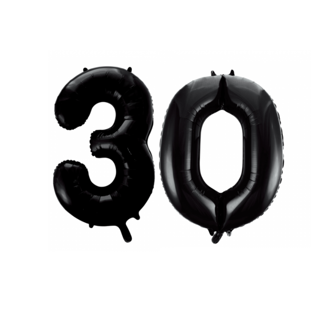 Folieballon 30 jaar zwart 41cm