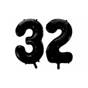 Folieballon 32 jaar zwart 41cm