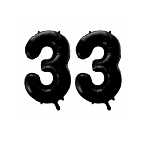 Folieballon 33 jaar zwart 41cm