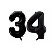 Folieballon 34 jaar zwart 41cm