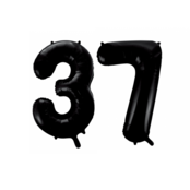 Folieballon 37 jaar zwart 41cm