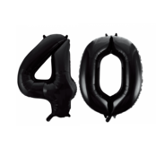 Folieballon 40 jaar zwart 41cm