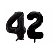Folieballon 42 jaar zwart 41cm