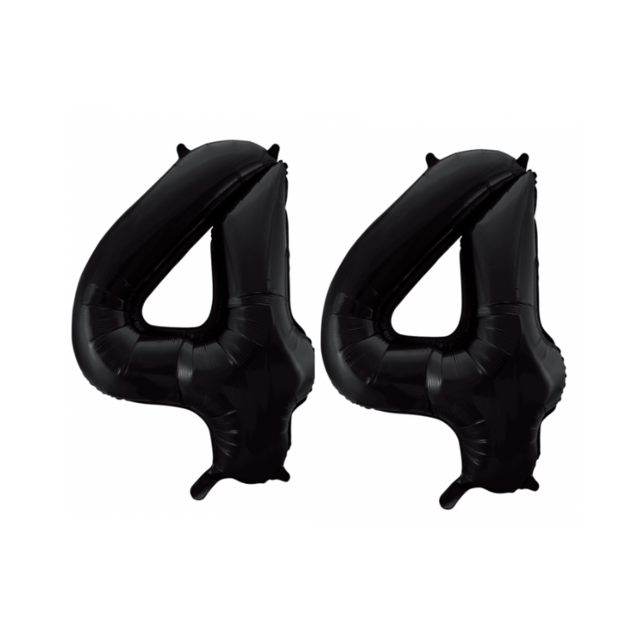 Folieballon 44 jaar zwart 41cm Folieballon 44 jaar zwart 41cm