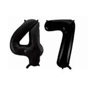 Folieballon 47 jaar zwart 41cm
