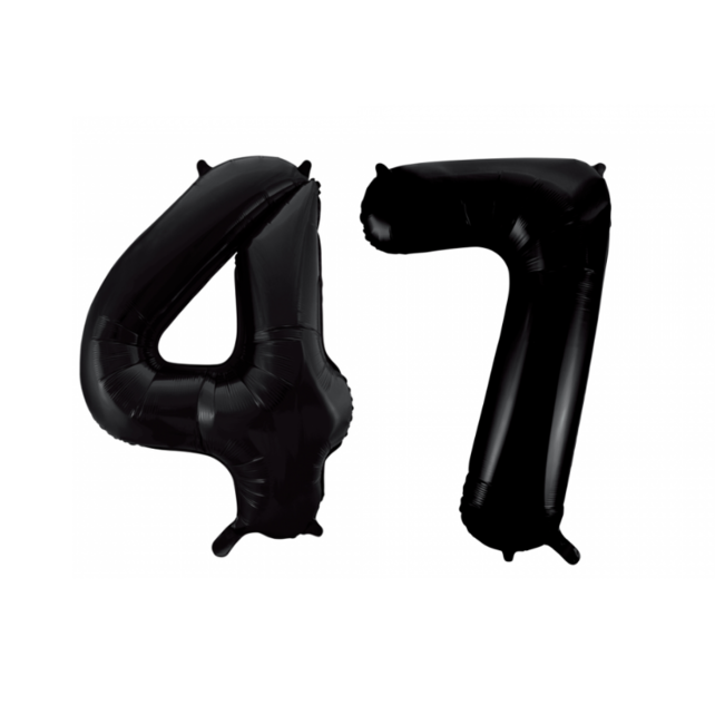 Folieballon 47 jaar zwart 41cm