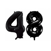 Folieballon 48 jaar zwart 41cm