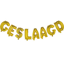 Folieballon Geslaagd letters goud 41cm