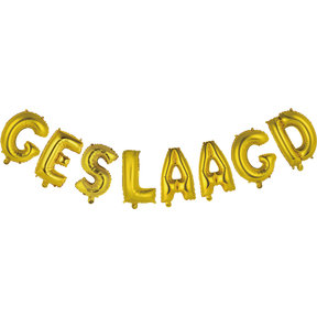 Folieballon Geslaagd letters goud 41cm