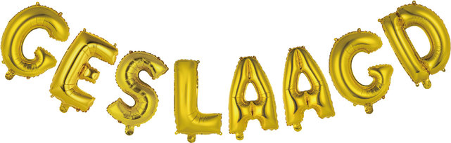 Folieballon Geslaagd letters goud 41cm