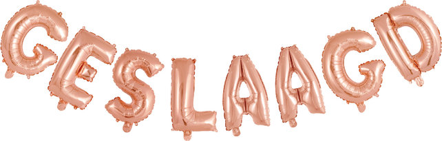 Folieballon Geslaagd letters rosé goud 41cm