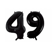 Folieballon 49 jaar zwart 41cm