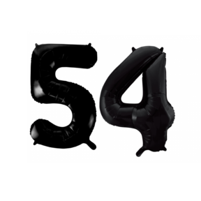 Folieballon 54 jaar zwart 41cm