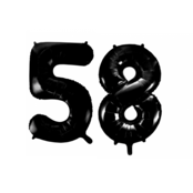 Folieballon 58 jaar zwart 41cm