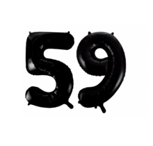 Folieballon 59 jaar zwart 41cm