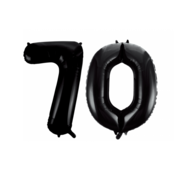 Folieballon 70 jaar zwart 41cm