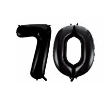 Folieballon 70 jaar zwart 41cm
