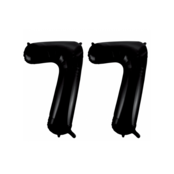 Folieballon 77 jaar zwart 41cm
