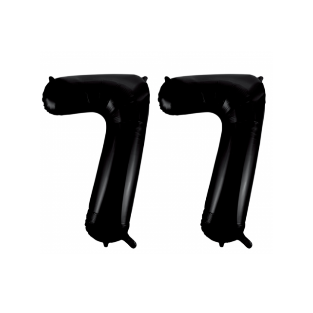 Folieballon 77 jaar zwart 41cm