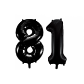 Folieballon 81 jaar zwart 41cm