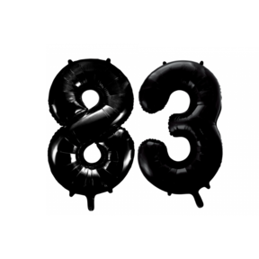 Folieballon 83 jaar zwart 41cm