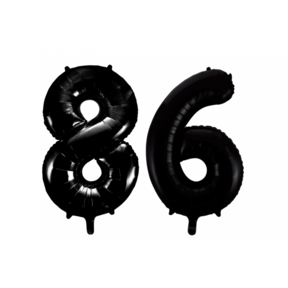 Folieballon 86 jaar zwart 41cm