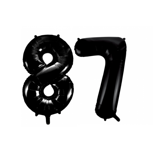 Folieballon 87 jaar zwart 41cm