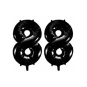 Folieballon 88 jaar zwart 41cm