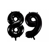 Folieballon 89 jaar zwart 41cm