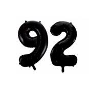Folieballon 92 jaar zwart 41cm