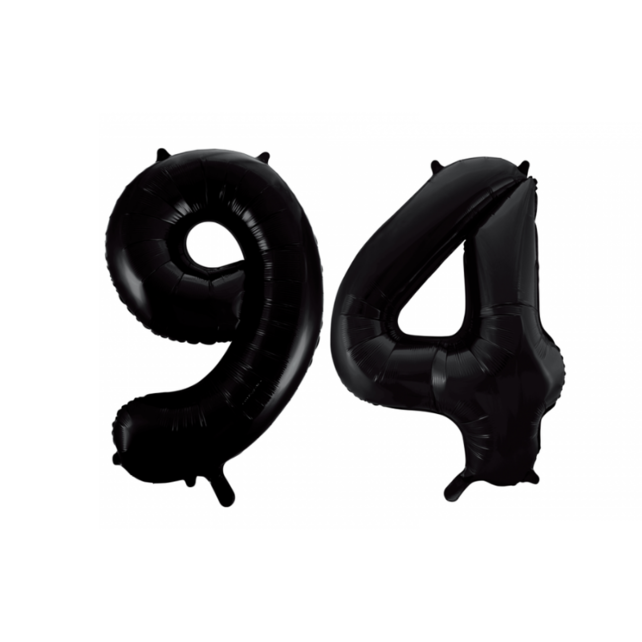 Folieballon 94 jaar zwart 41cm