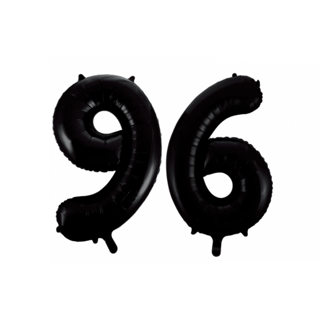 Folieballon 96 jaar zwart 41cm