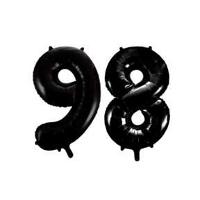 Folieballon 98 jaar zwart 41cm