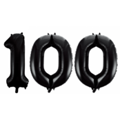 Folieballon 100 jaar zwart 41cm