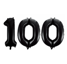 Folieballon 100 jaar zwart 41cm