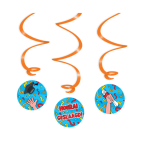 Swirl Decoratie - Geslaagd school cartoon - 3 stuks 70cm