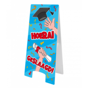 Warning Sign - Geslaagd school cartoon - 28x58cm